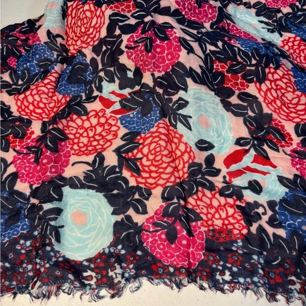 Boutique Vibrant Floral Print Scarf [76” x 25”] - Picture 2 of 5
